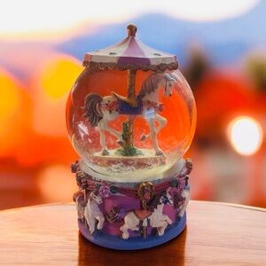 Vintage Carousel Musical Horse Snow globe